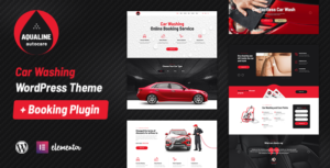 Aqualine – Car Washing Service With Booking System WordPress Theme